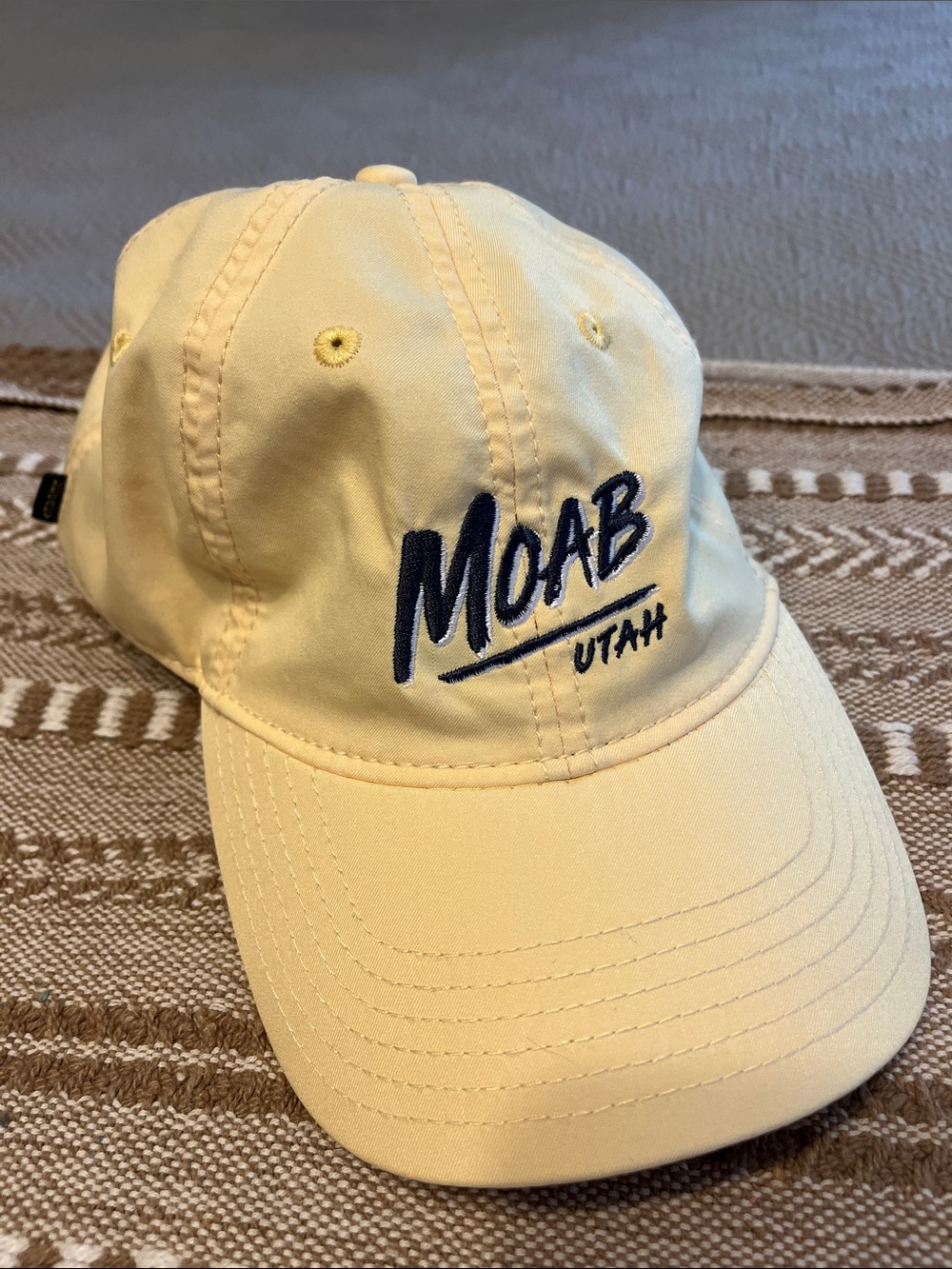 Legacy Moab Utah Embroidered Cap - Pale Yellow and Navy